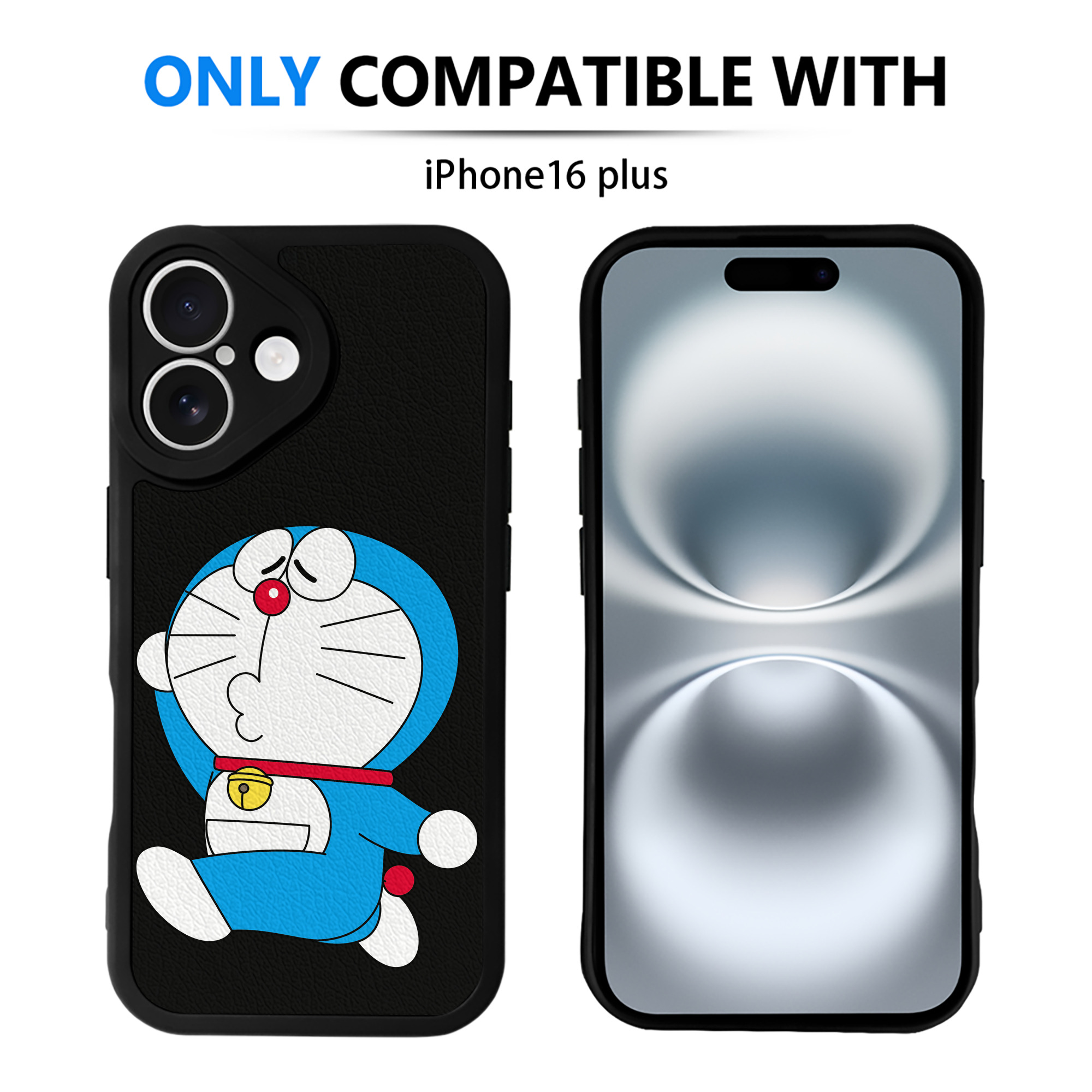 （画像用） ドラえもん Doraemon 【iPhone 16シリーズ対応】シリコンスマホケース（レザー調） 材質：シリコン